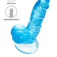 TOYFA Реалистичный фаллоимитатор A-Toys by TOYFA Indy, TPE, голубой, 15,8 см