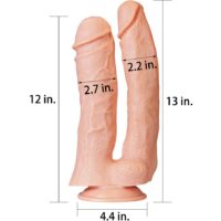 LOVETOY  Двойной фаллоимитатор «Realistic Mega Double Dildo», ПВХ, LoveToy LV111013 - Flesh