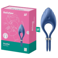 Satisfyer Эрекционное кольцо (Лассо) Duelist с вибрацией (тёмно-синий)