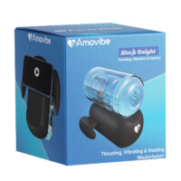 AMOVIBE Инновационный робот-мастурбатор Black Knight с функциями пенетрации, вибрации и нагрева