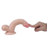REAL Реалистичный фаллоимитатор REAL с мошонкой на присоске, PVC, 17x3,5 см.