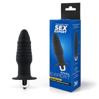a13ba315_a481_11e9_8128_0cc47aa8bf45_d94166d2_b8e6_11ed_8dc3_00155d3d9c03 SEX EXPERT Анальная втулка с вибрацией L 90 мм D 30 мм цвет чёрный SEM-55189
