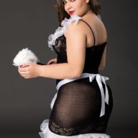 Candy Gir Костюм горничной Candy Girl Fanny (платье, ободок, чокер, фартук,метелка) черно-белый, 2XL