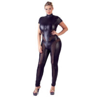 Cottelli Collection Боди-комбинезон с короткими рукавами и сетчатыми вставками «Jumpsuit with Net», цвет черный, размер 4XL